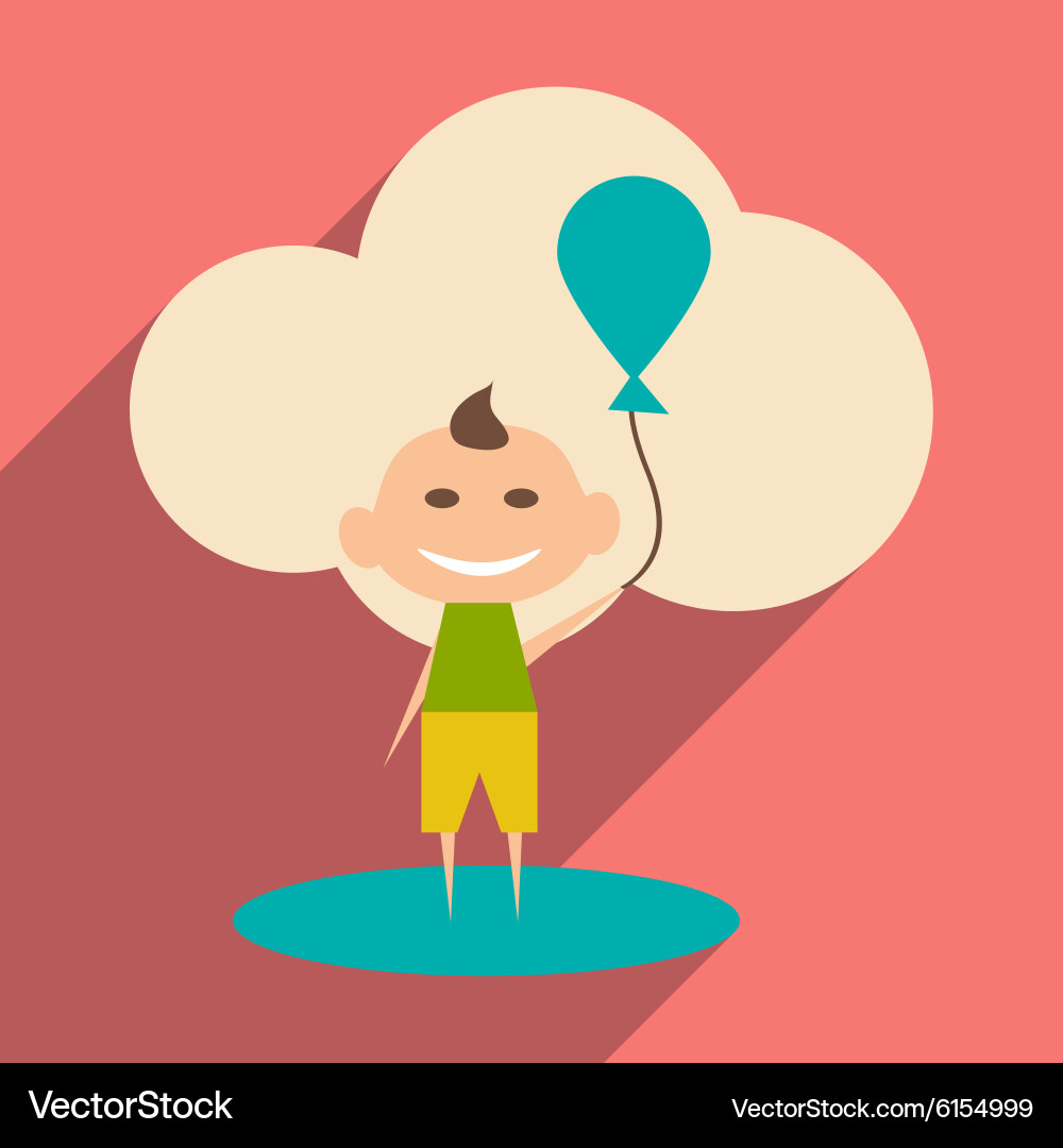 Flat with shadow icon and mobile application child vector image