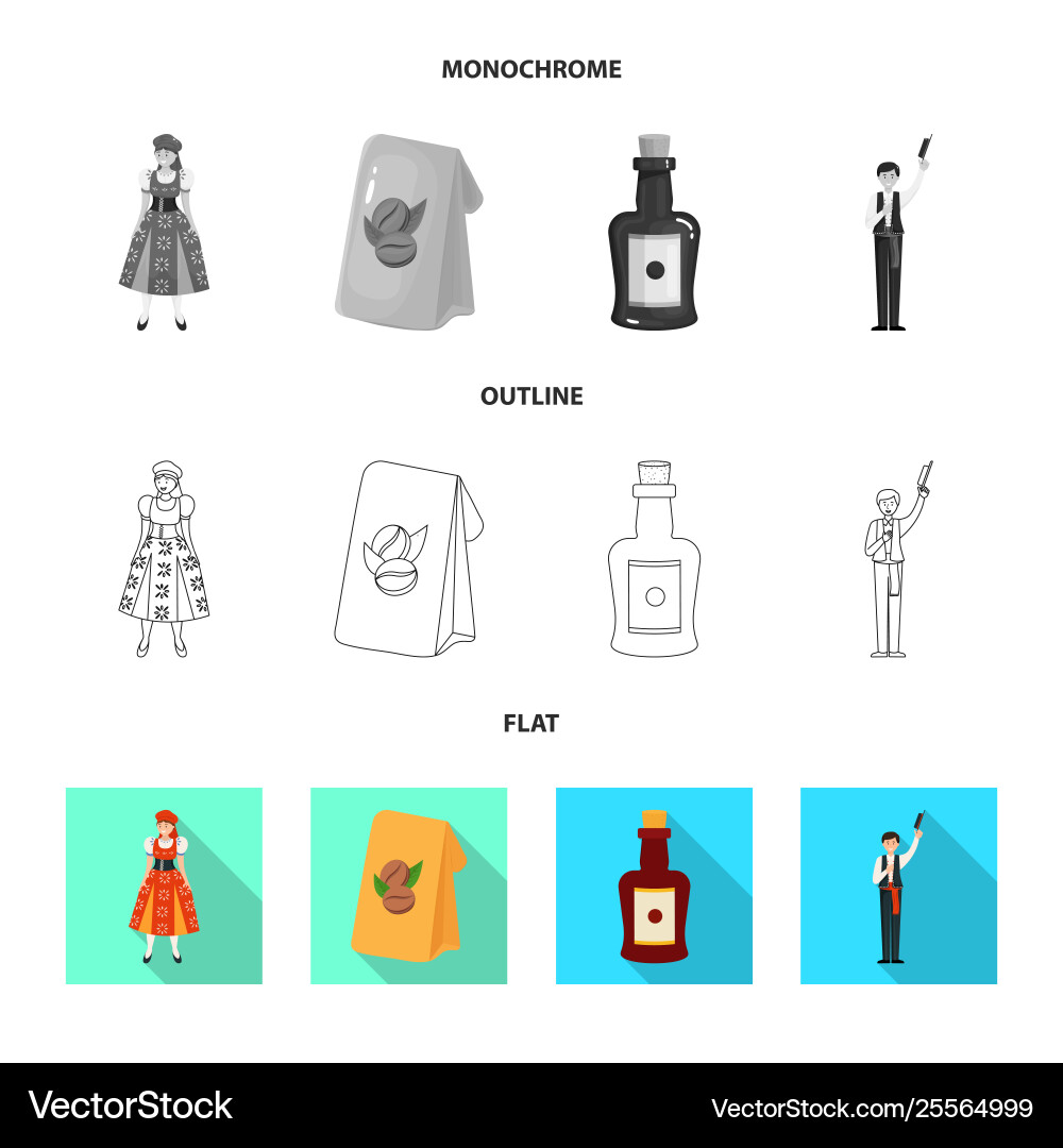 Isolated object and historic icon set Vector Image