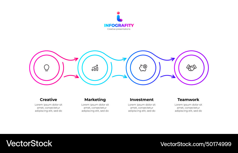 Outline infographic business data visualization Vector Image