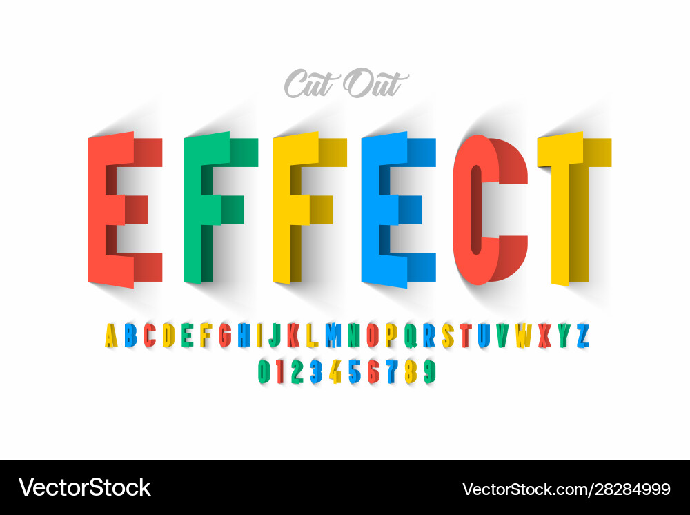 Paper Cutout Alphabet Font Vector Image