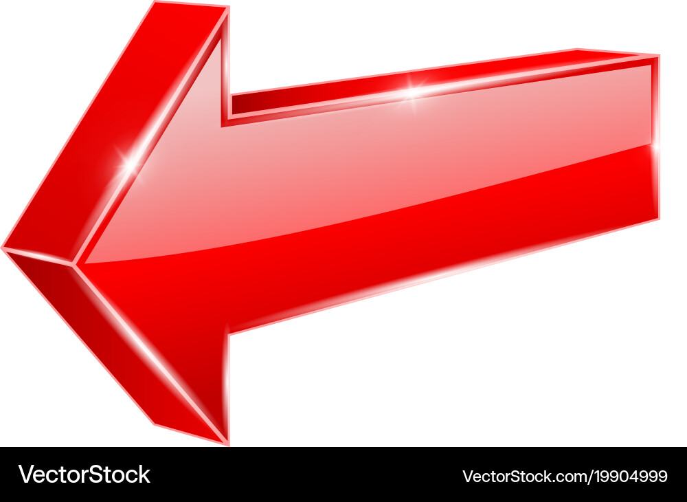 Red 3D Shiny Web Pointer Icon vector image