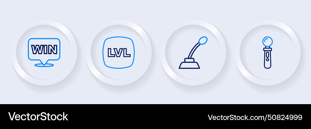 Set line vr controller game microphone level Vector Image