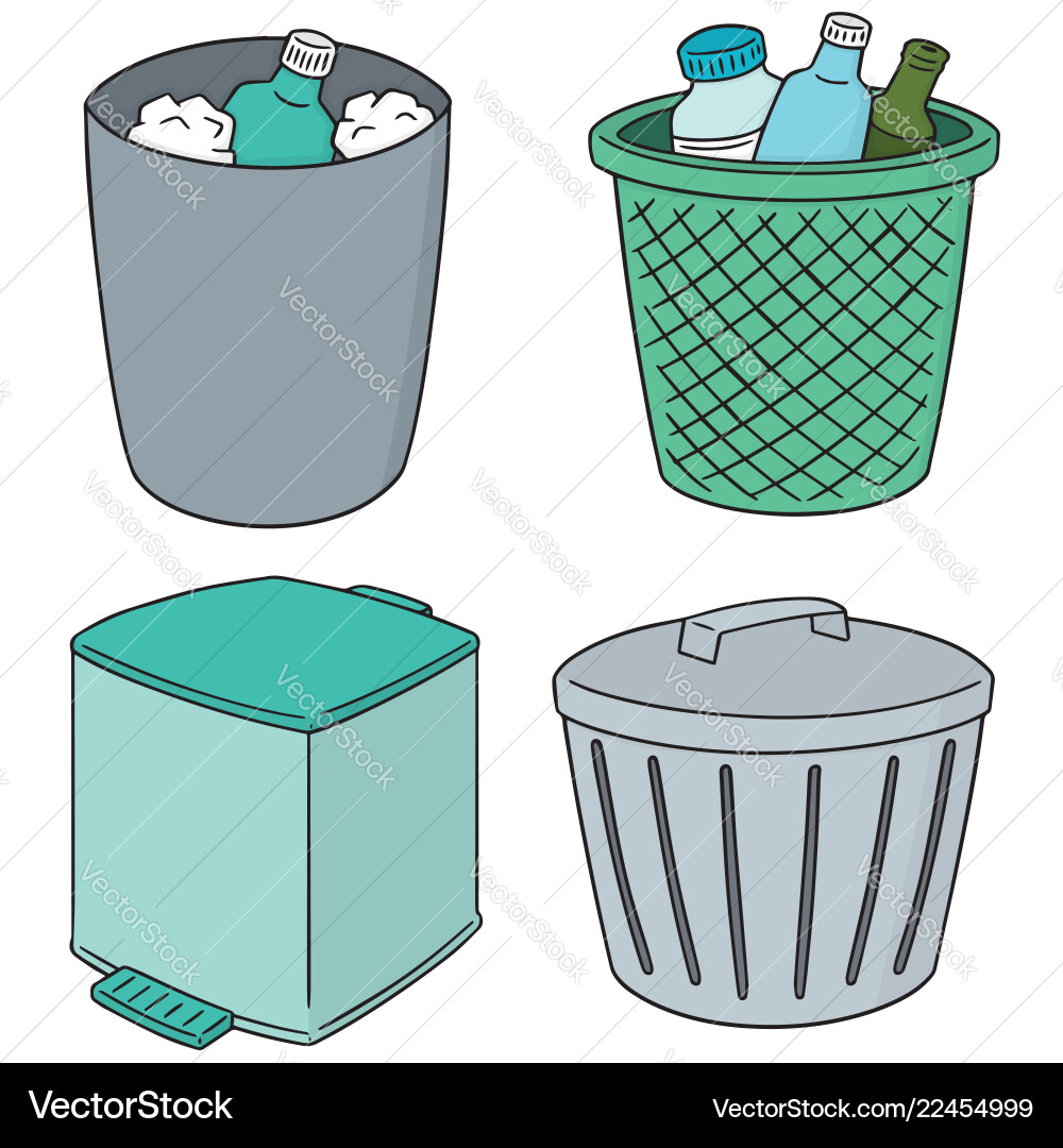 Set of recycle garbage Set of recycle garbage vector image