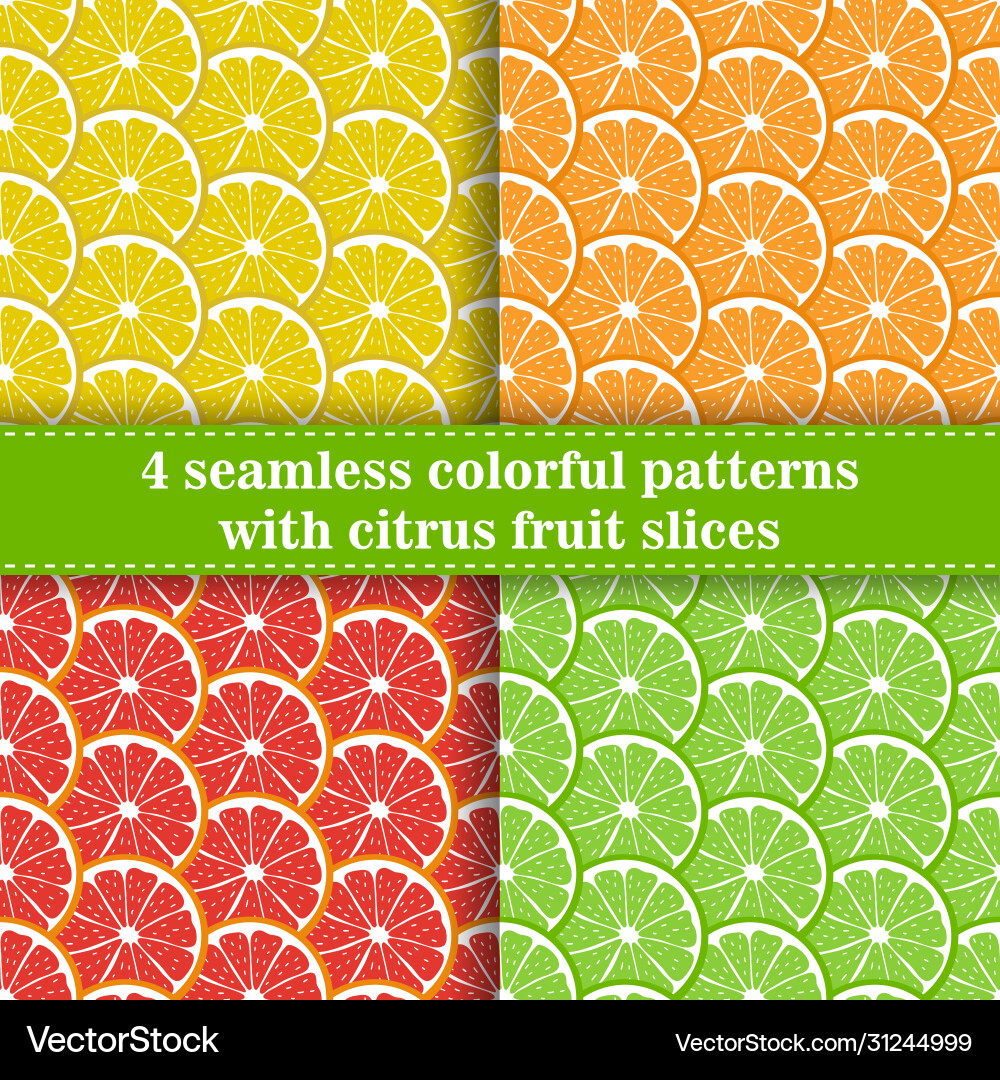 Set seamless pattern with sliced pieces Set seamless pattern with sliced pieces Vector Image