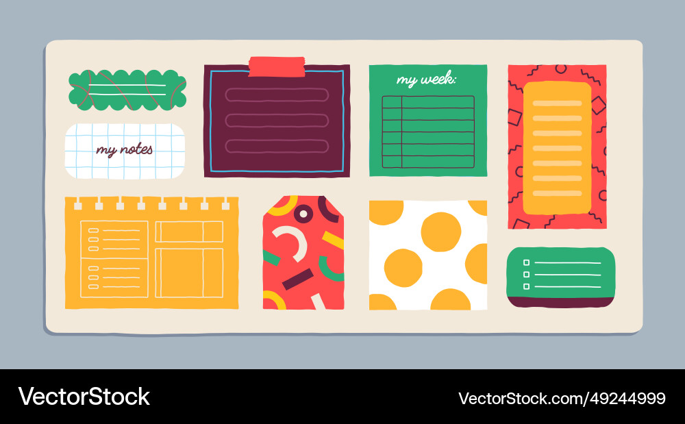 Sticky notes set Vector Image