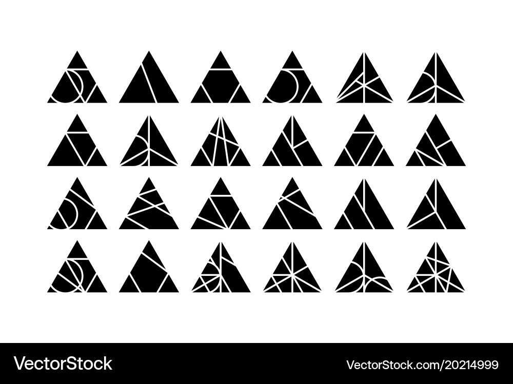 Triangle design elements set vector image