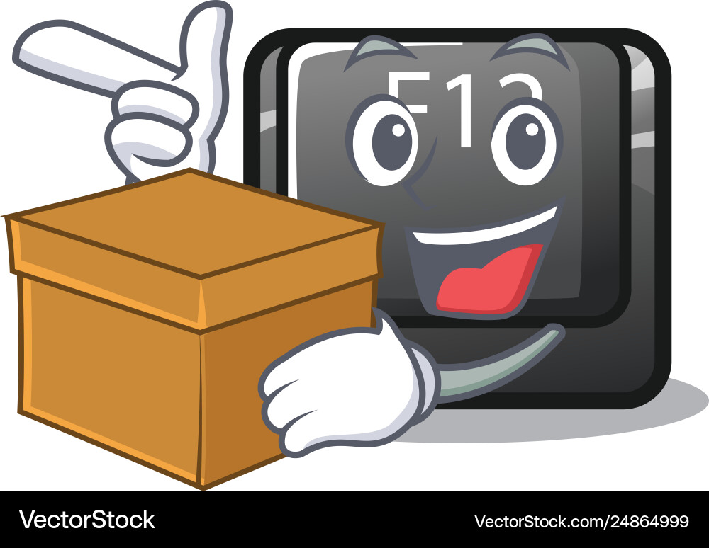 With box button f12 isolated in character Vector Image