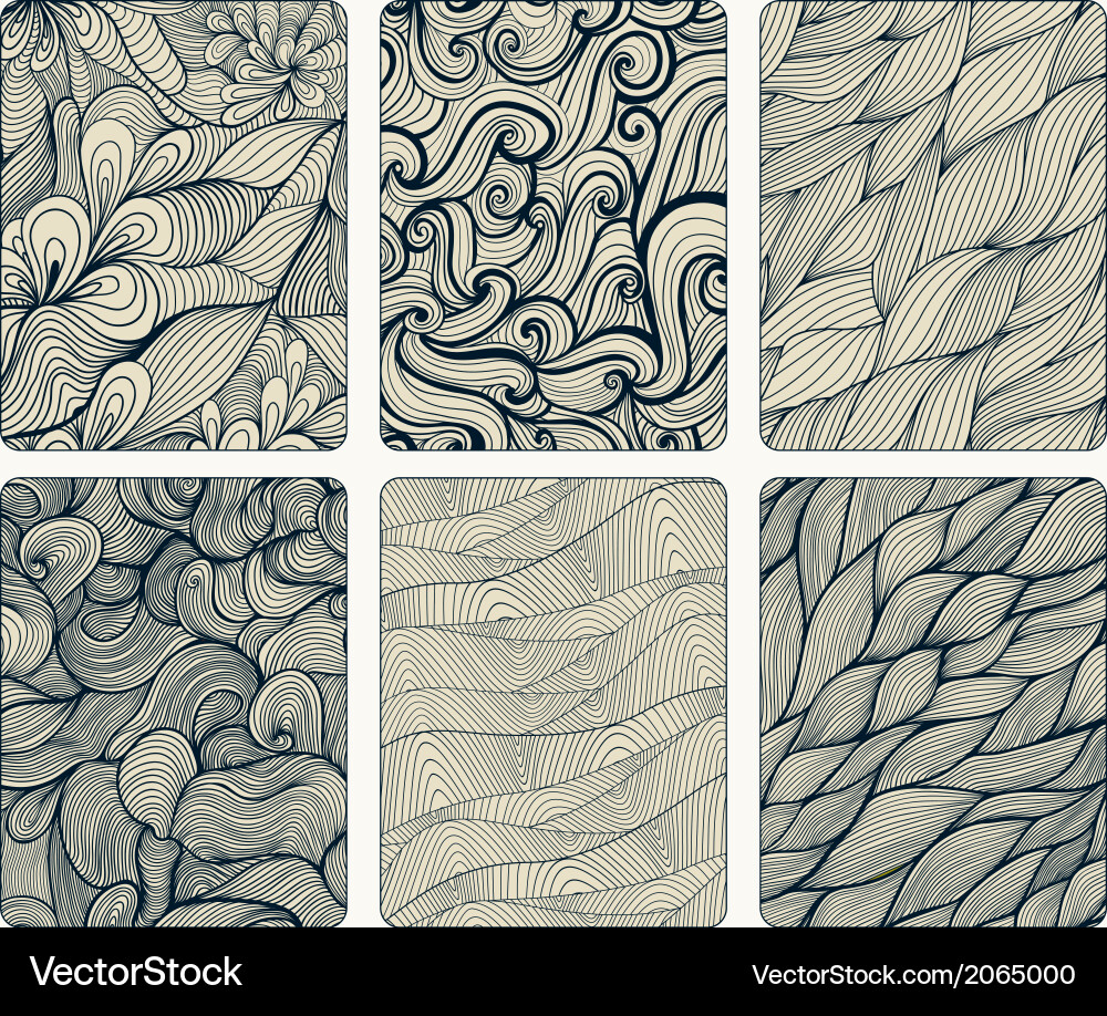 Abstract Wave Patterns - Seamless Textures vector image