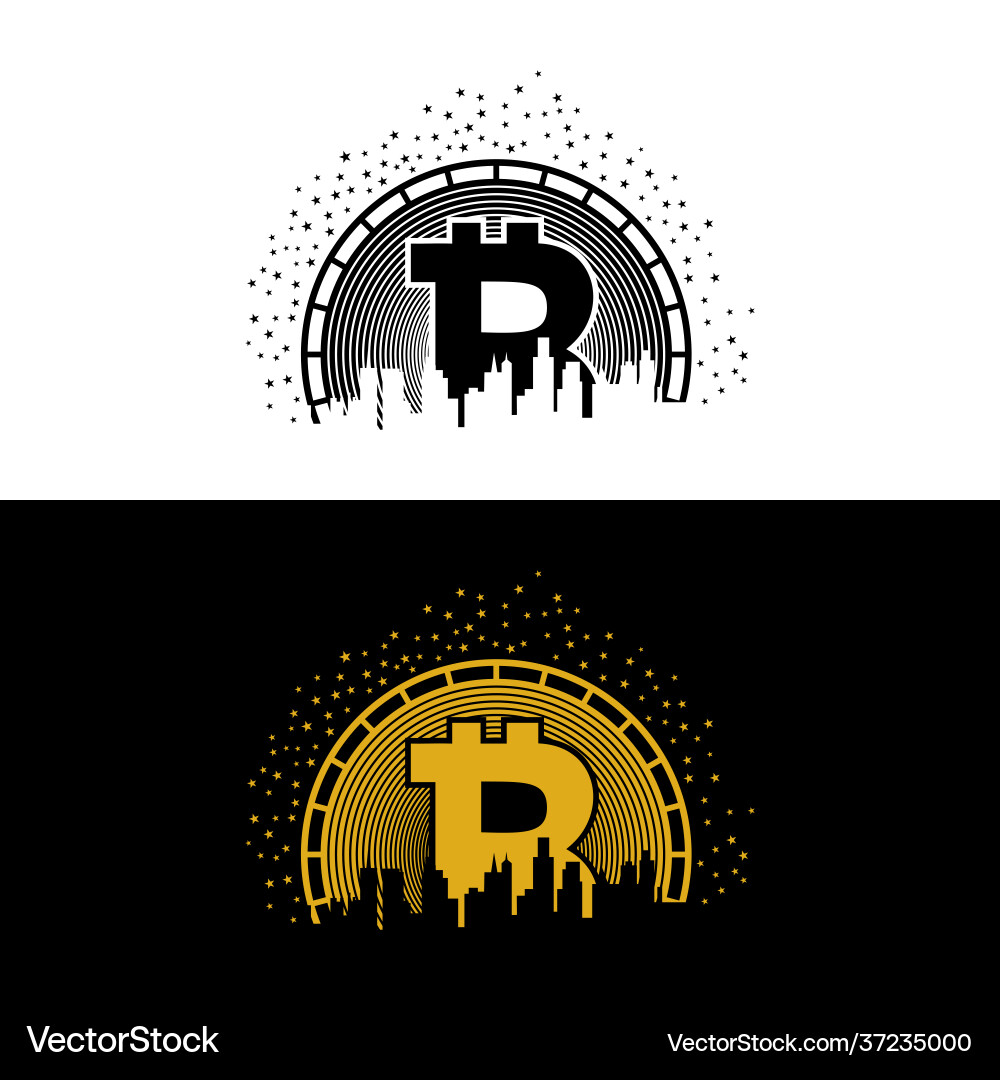 Bitcoin City Skyline – Royalty-Free Vector | VectorStock
