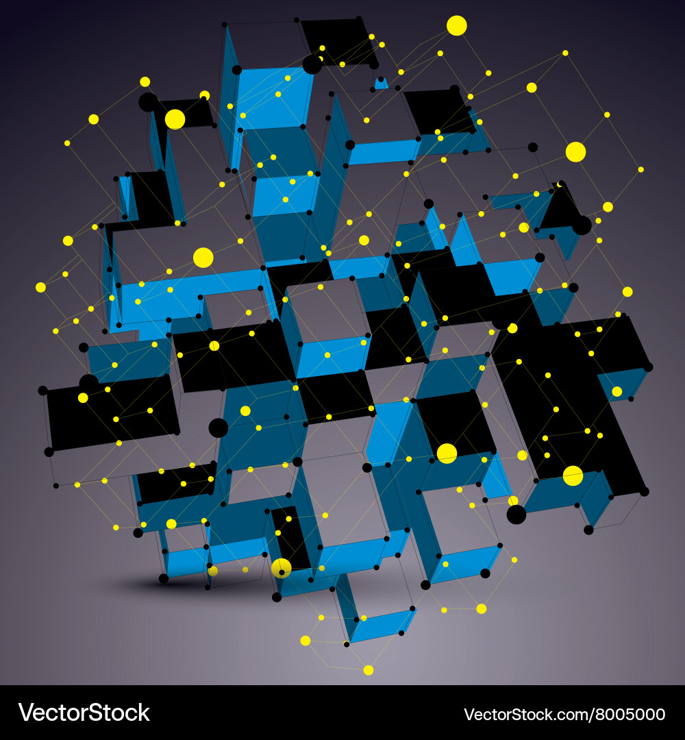 Complex 3D Geometric Lattice Vector Image