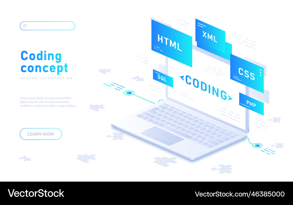 Concept of coding Concept of coding vector image
