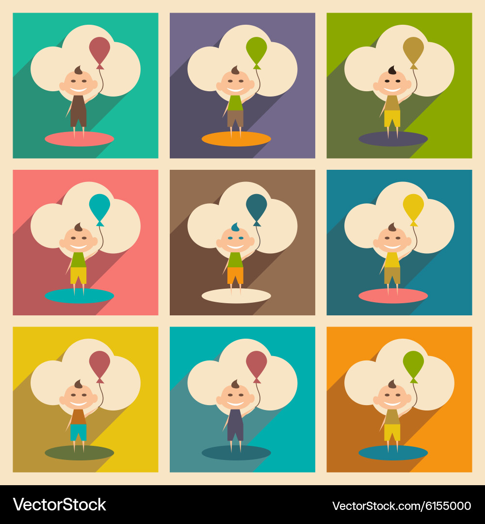 Flat with shadow concept and mobile application vector image