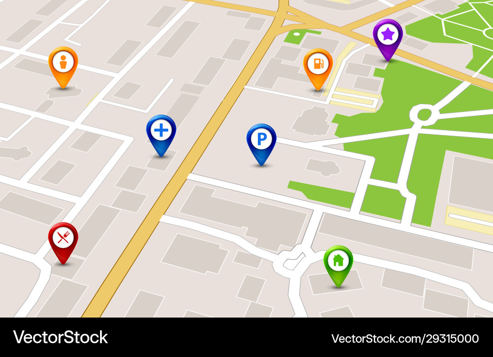 GPS Pin Icon - Map Navigation Vector Image