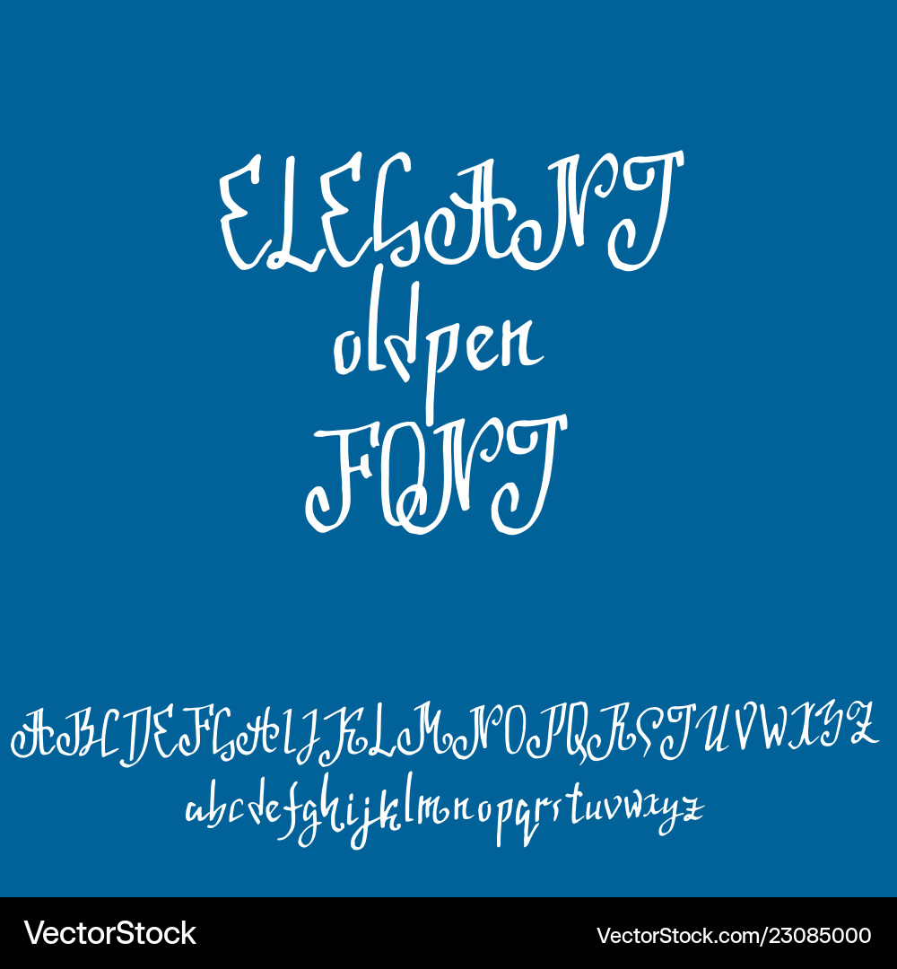 Grunge old pen gothic font blackletter script Vector Image