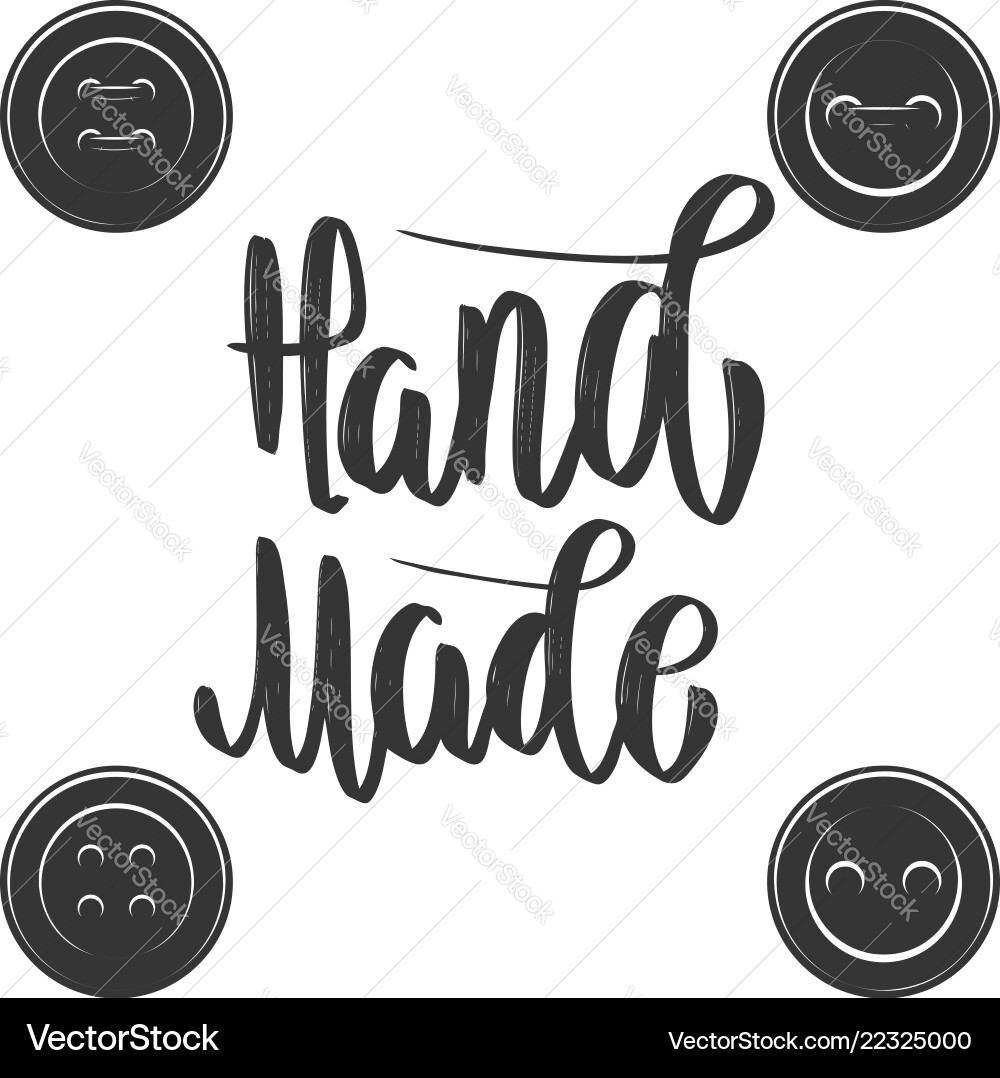 Handmade emblem template with buttons design Handmade emblem template with buttons design vector image