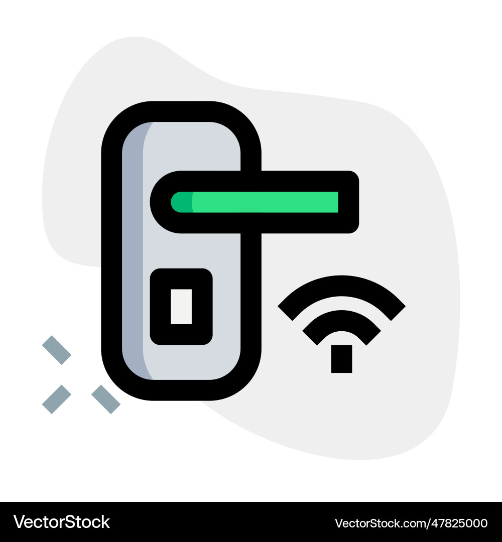 Keyless door lock functions through wireless Vector Image
