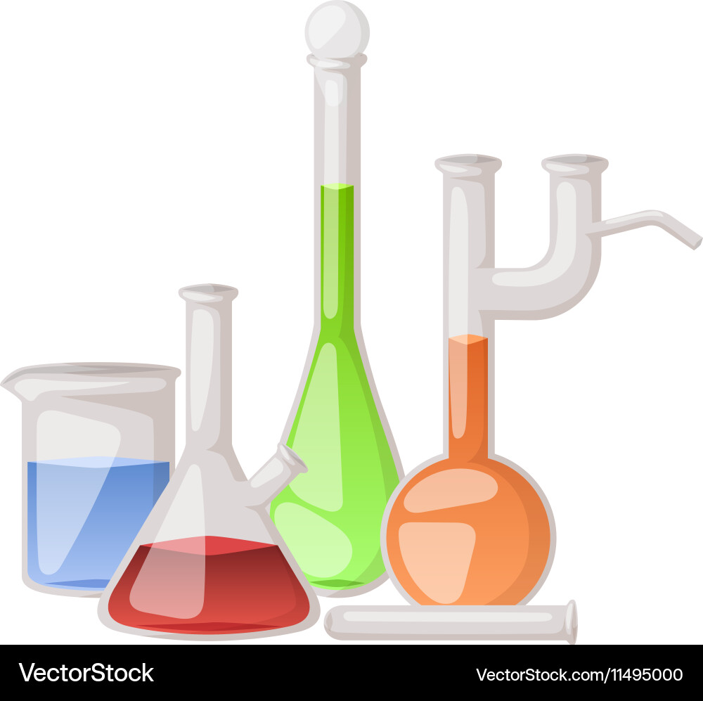 Lab flask set vector image