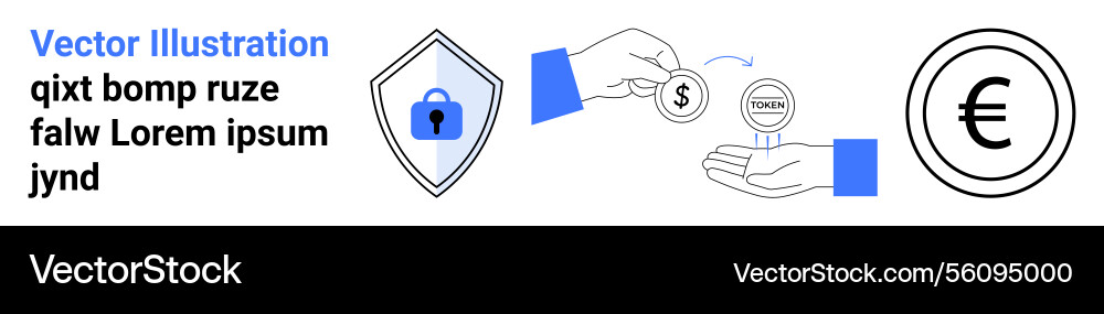 Secure money transfer process highlighting payment Vector Image