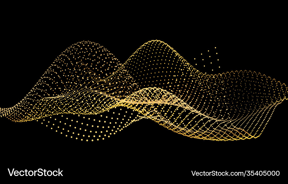 Sound wave from node gold interface big data Sound wave from node gold interface big data vector image