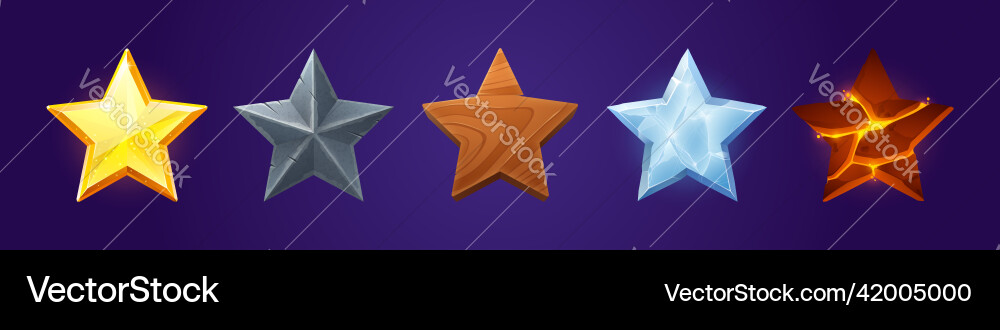 Stars game score elements ui or gui rate assets Stars game score elements ui or gui rate assets vector image
