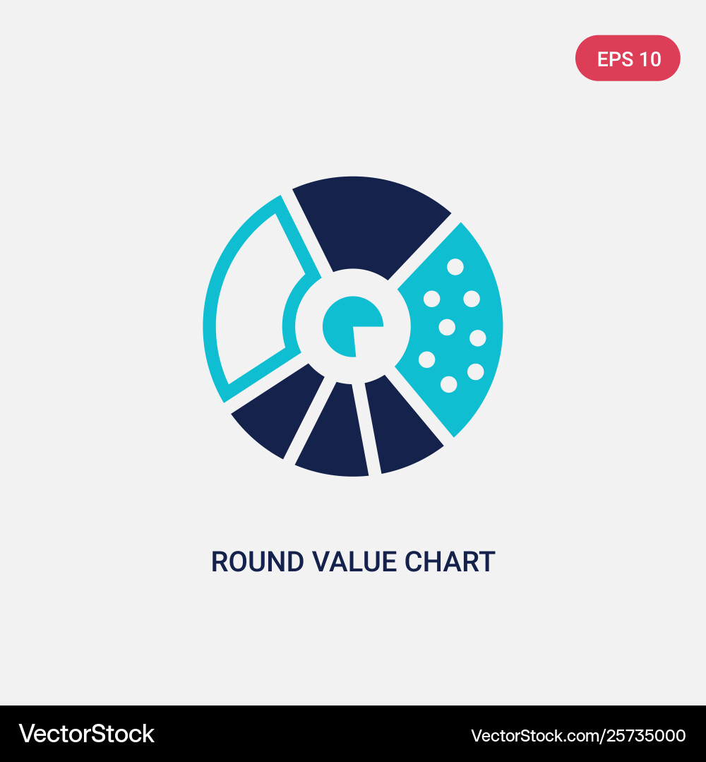 Two color round value chart icon from business Two color round value chart icon from business vector image