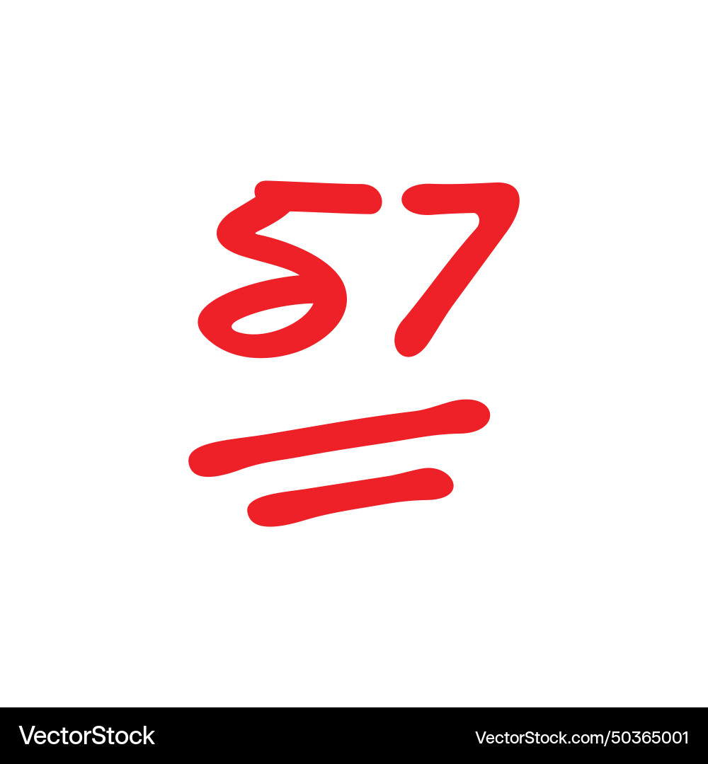 57 points test score fifty seven grade Vector Image