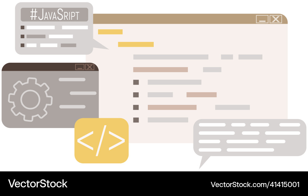 Application for work of programmers graphics Application for work of programmers graphics vector image