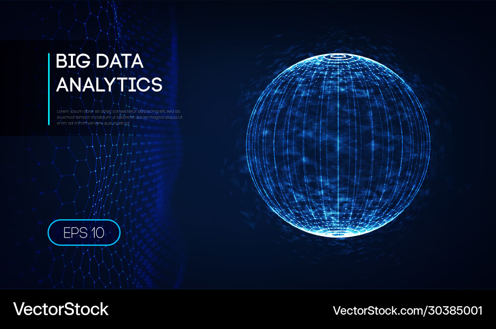 Big data visualization background 3d Big data visualization background 3d Vector Image