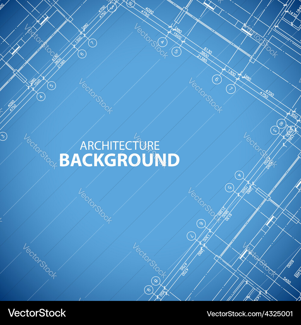 Blueprint building print vector image