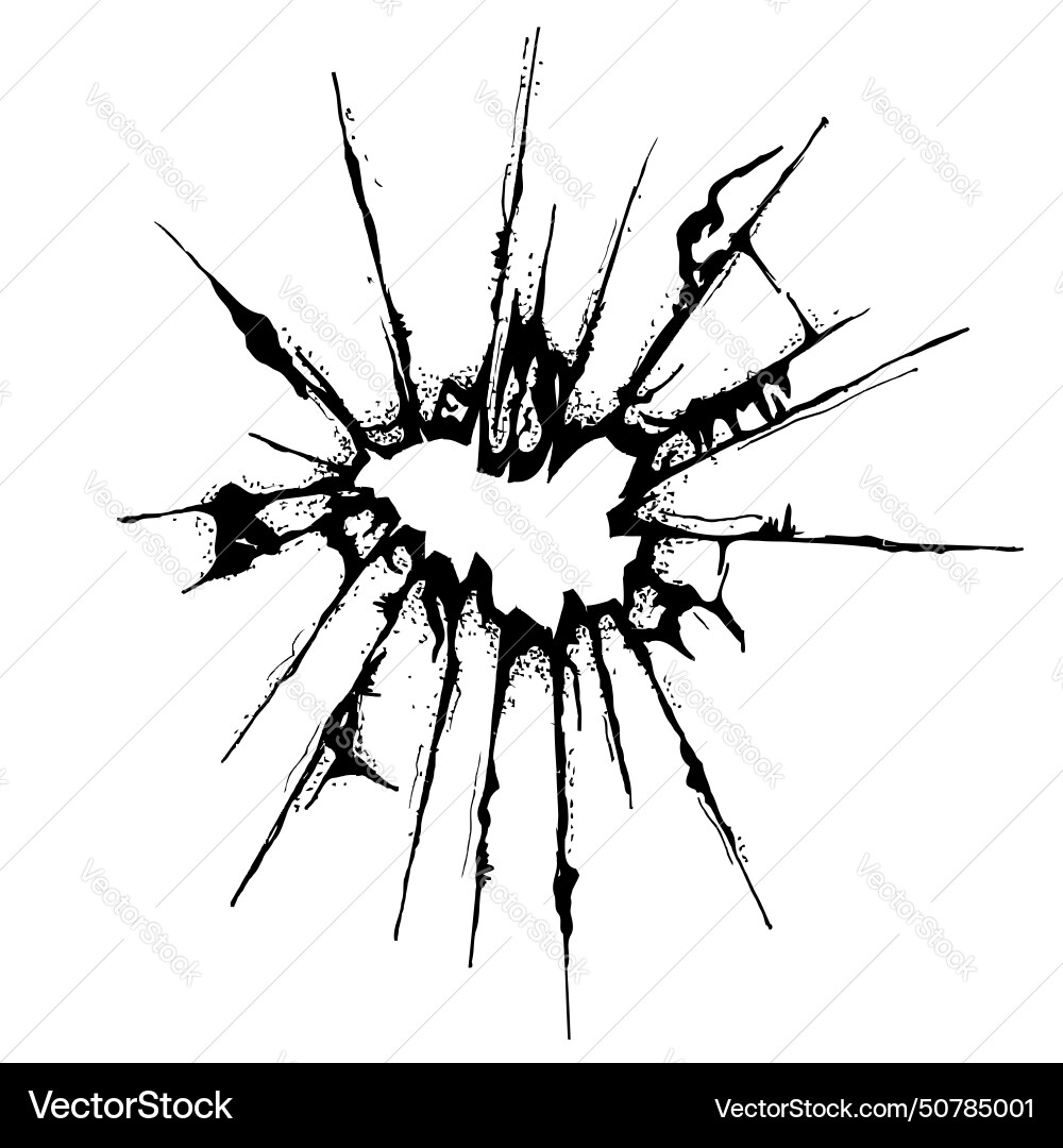 Broken glass grunge textured with white Vector Image