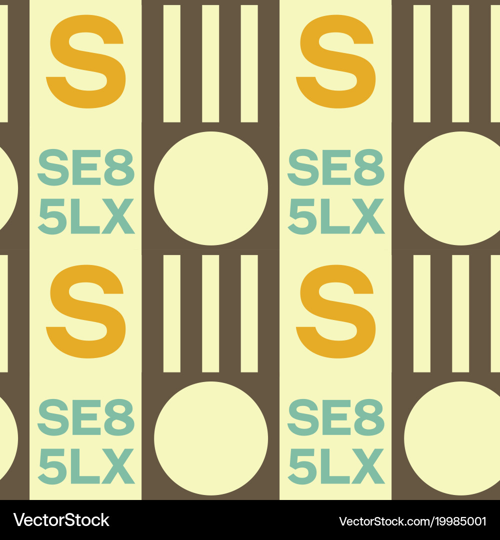 Circles lines and typography seamless pattern vector image
