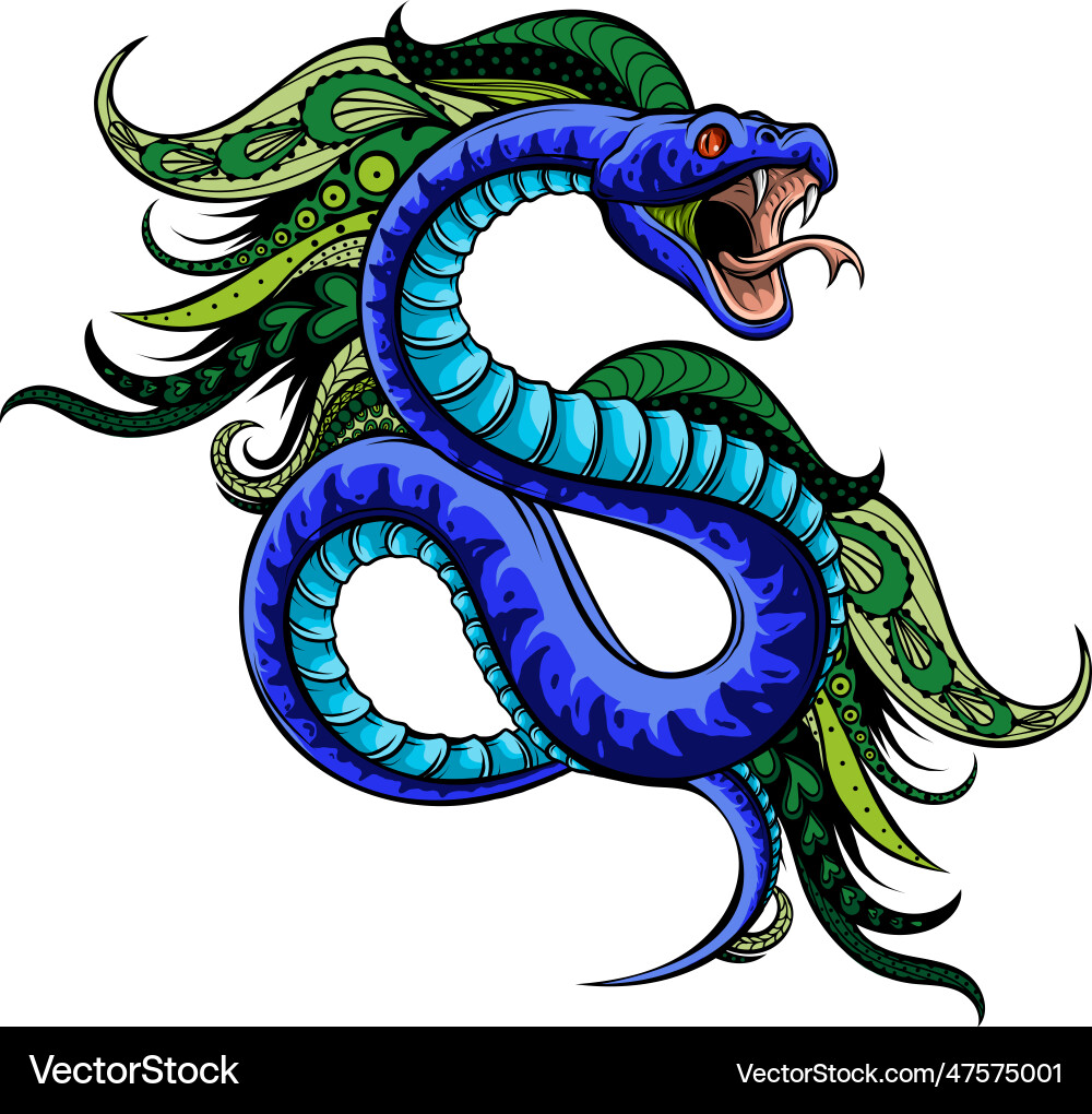 Colorful hand drawn of snake Royalty Free Vector Image