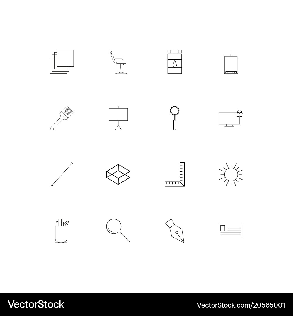 Creative process and design simple linear icons vector image