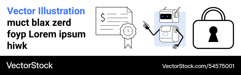 Digital certification and security with robotic Digital certification and security with robotic Vector Image