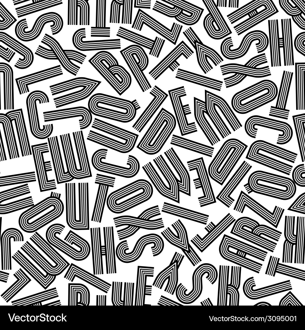 Geometric seamless pattern with letters background Vector Image
