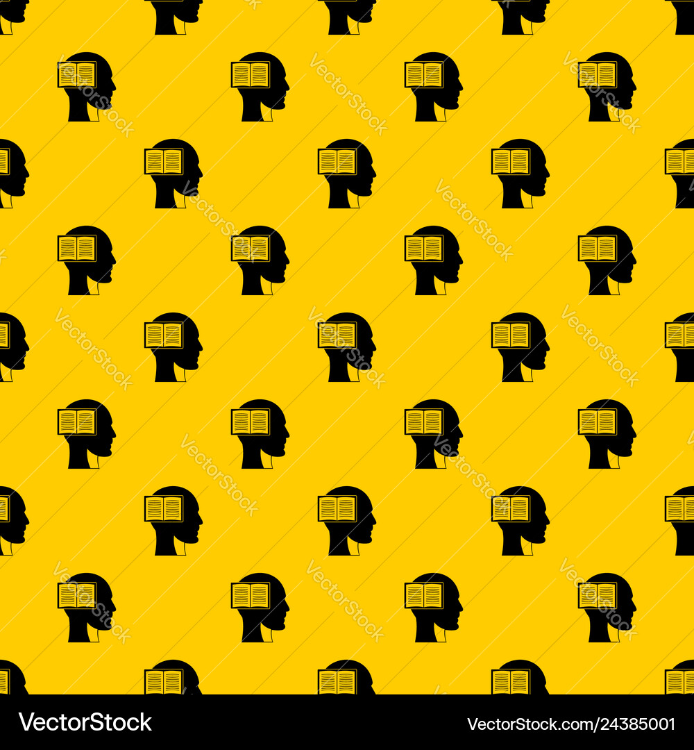 Head with open book pattern Head with open book pattern vector image