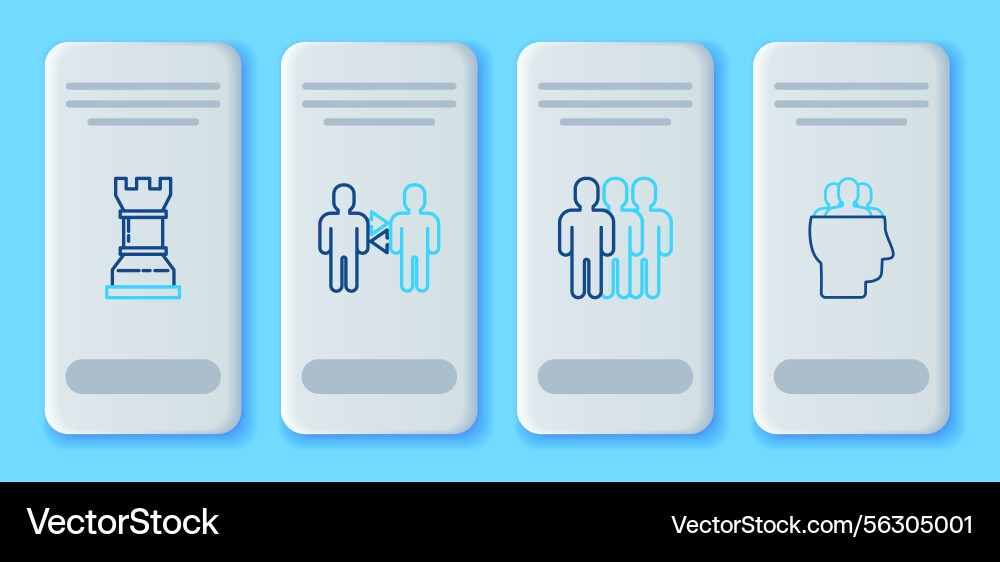 Set line project team base users group business Set line project team base users group business vector image
