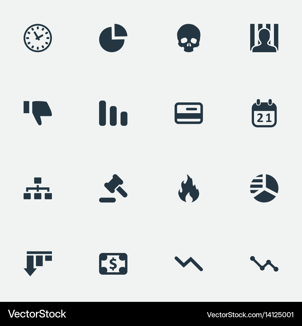 Set of simple trouble icons vector image