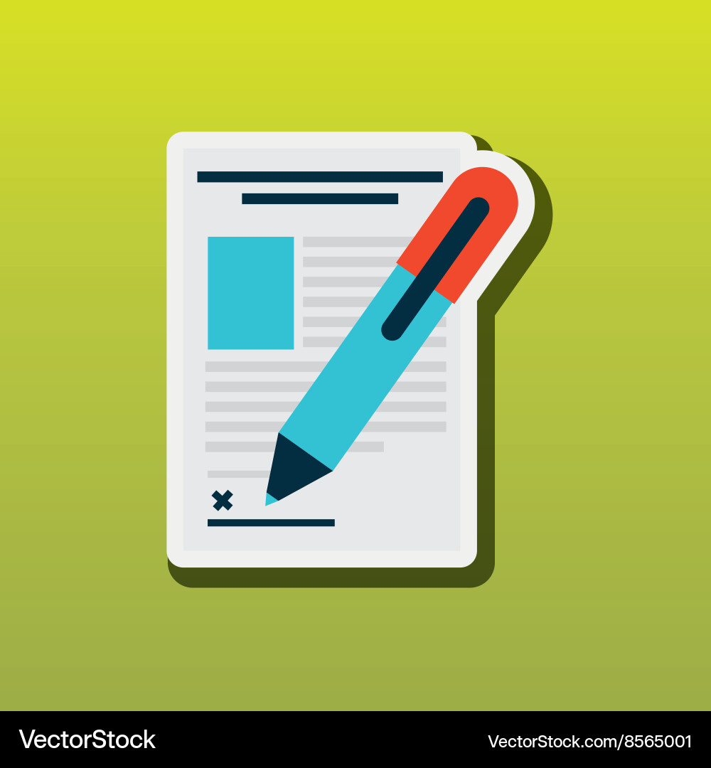 Signing document design vector image