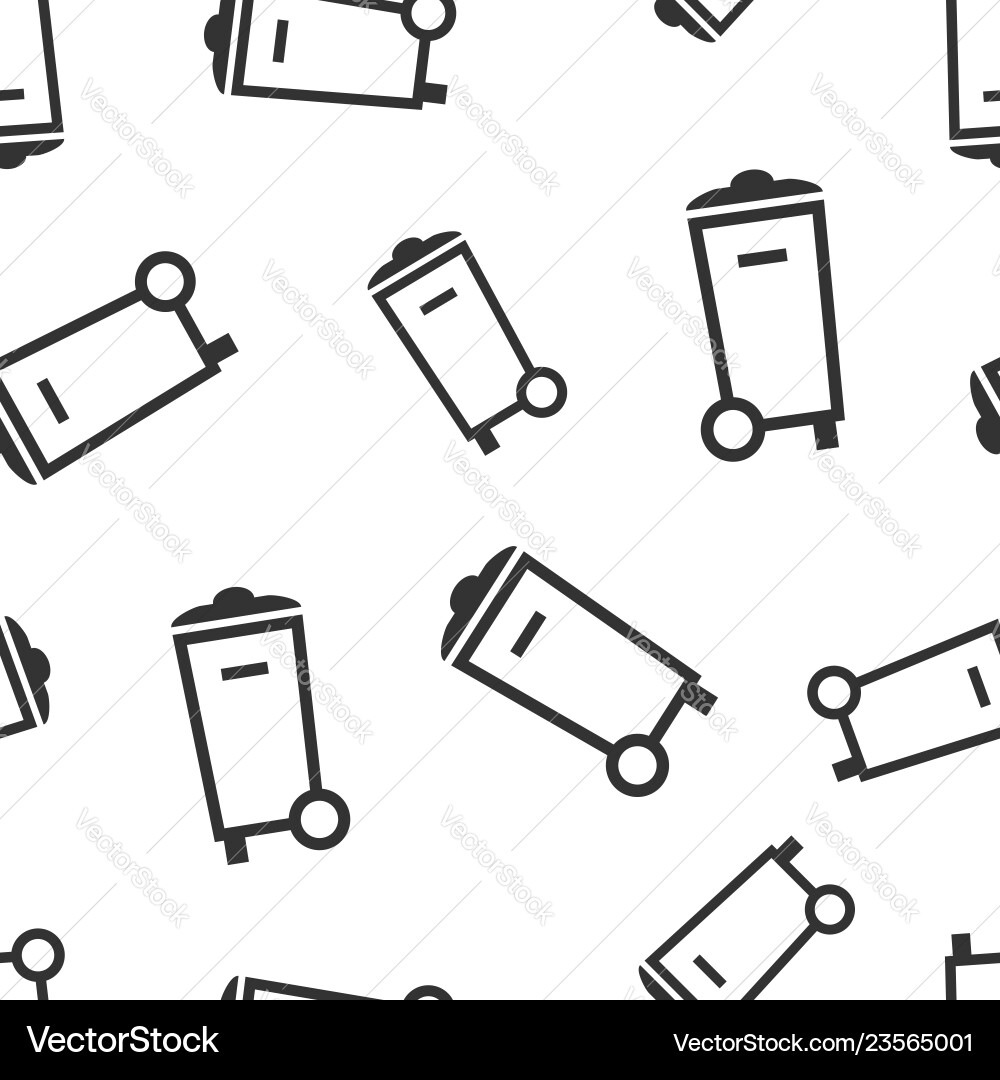 Trash bin garbage icon seamless pattern Trash bin garbage icon seamless pattern Vector Image