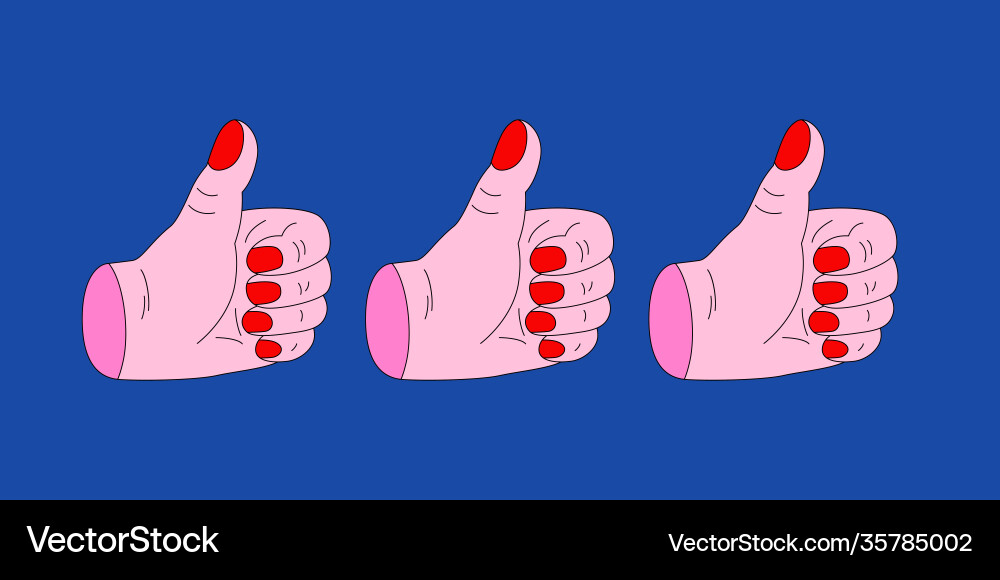 Abstract hand showing thumb up in minimalistic Abstract hand showing thumb up in minimalistic vector image