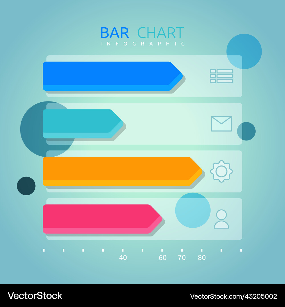 Bar graph chart business statistic data vector image