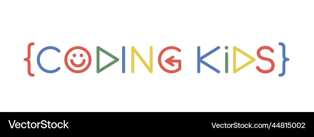 Children coding school branding idea Children coding school branding idea vector image