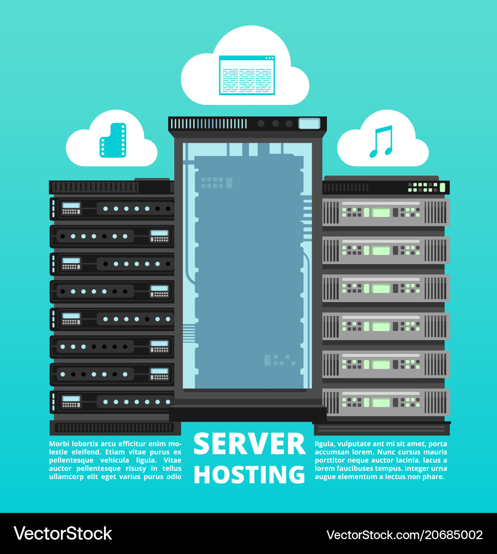 Cloud Hosting & Data Storage vector image