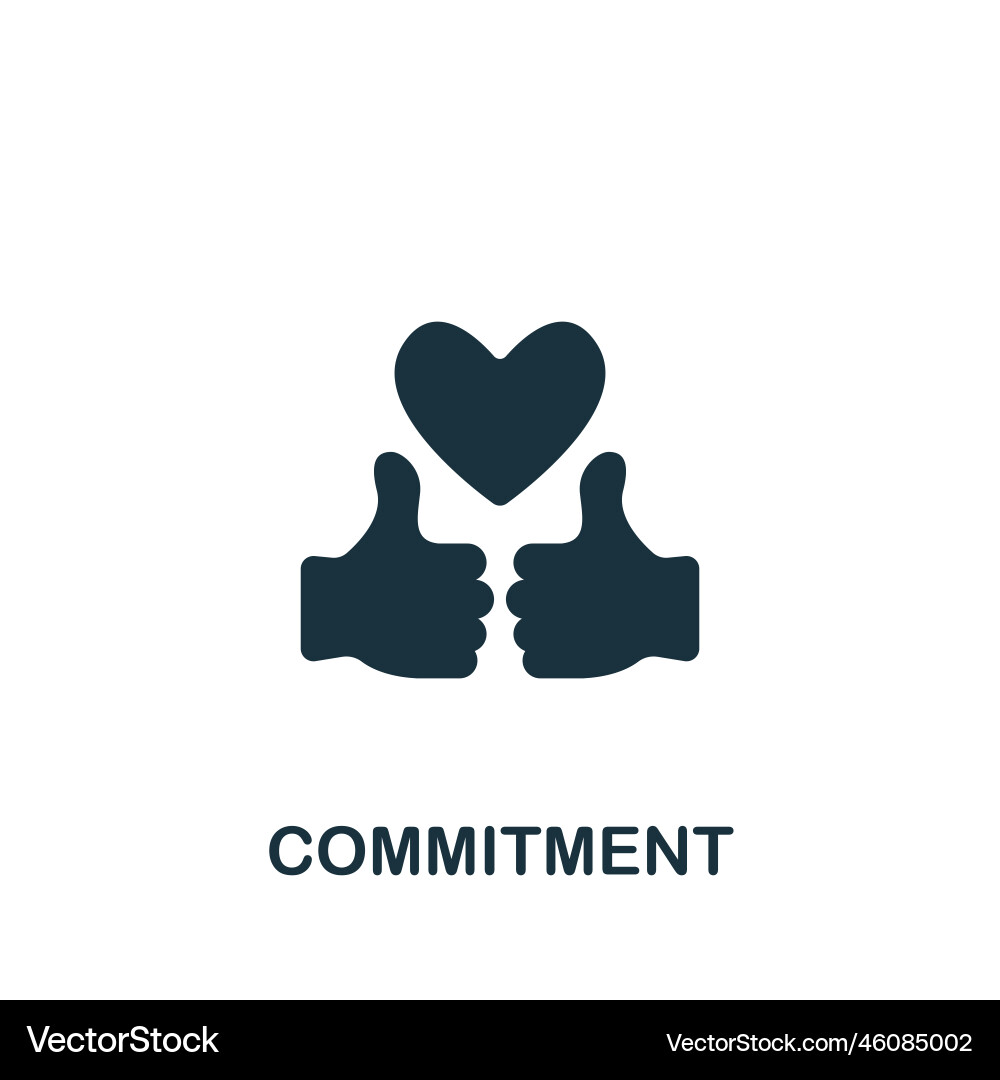 Commitment icon monochrome simple sign from Commitment icon monochrome simple sign from Vector Image