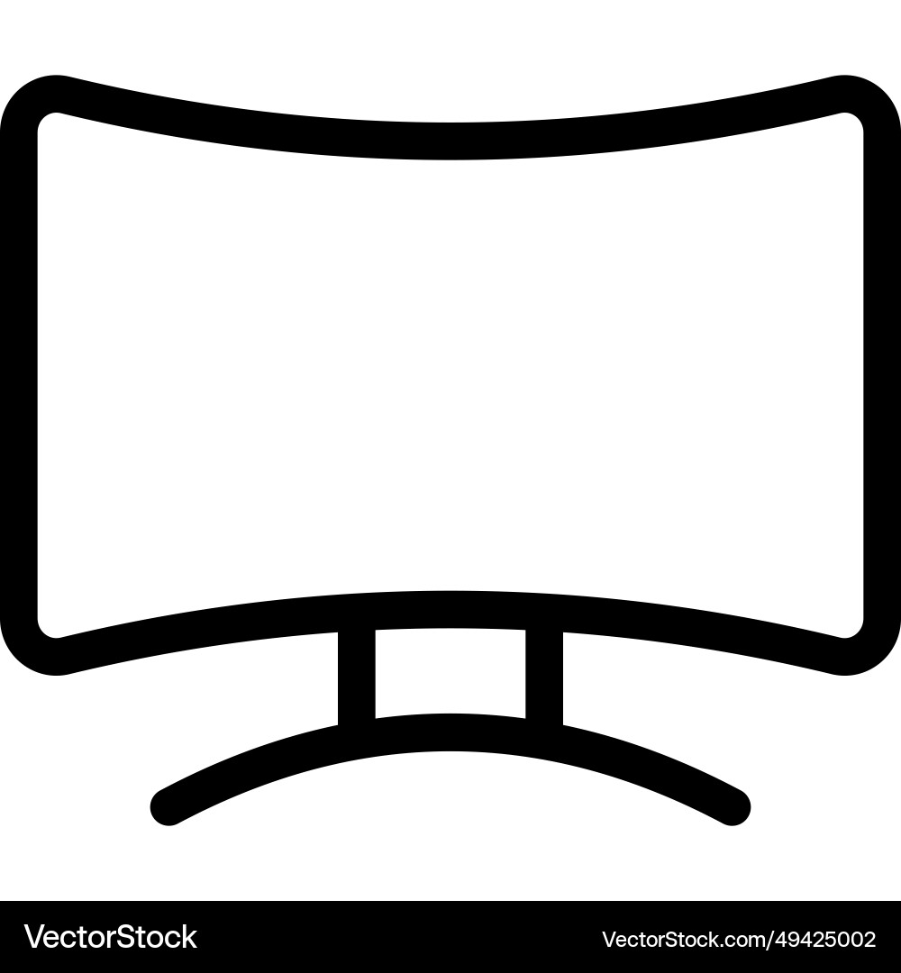 Curve-shaped high definition display or monitor vector image