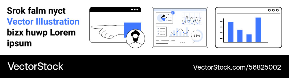 Digital tools and data analysis concepts Vector Image