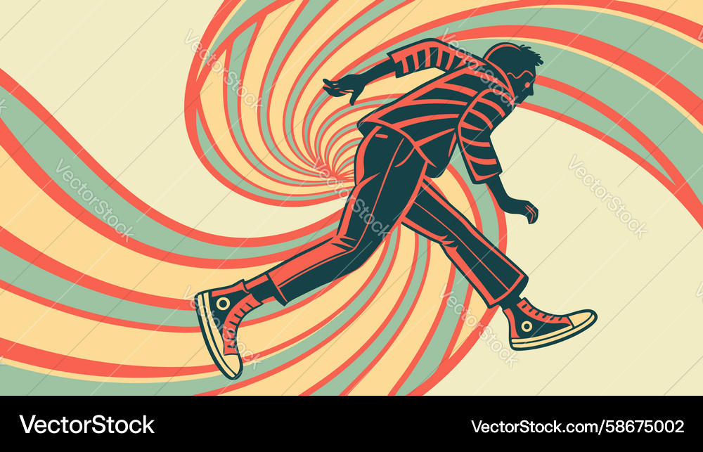 Energetic runner with dynamic background Vector Image