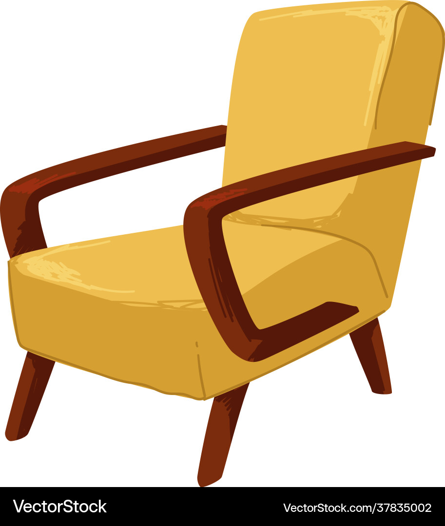 Furniture and retro interior design chair 1960s Furniture and retro interior design chair 1960s vector image