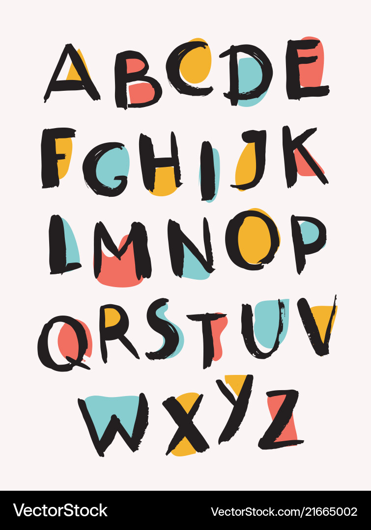 Hand-Lettered ABC Style - Trendy Script vector image